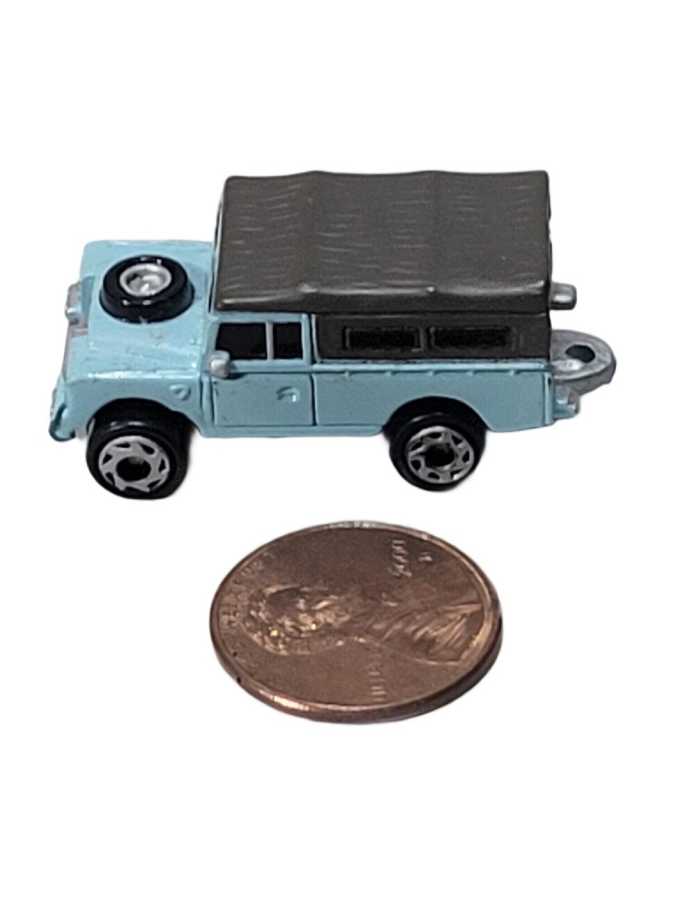 Vintage Micro Machines Land Rover Light Blue with Black Top 1994 LGT